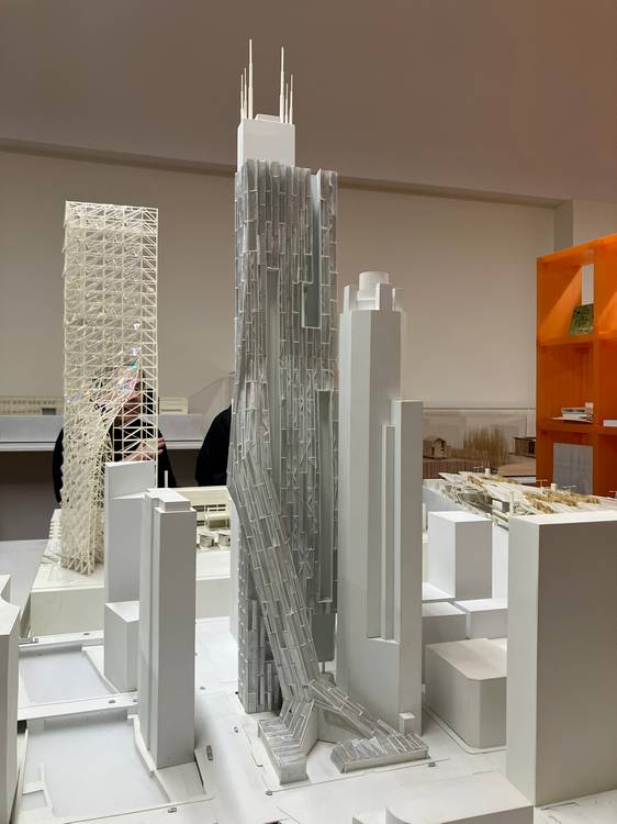 Sung Ho Kim's architectural model of micro housing at Axi:Ome Studio.